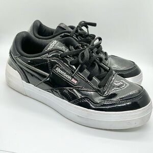 Reebok Women's Black Patent Leather Low-Top Sneakers